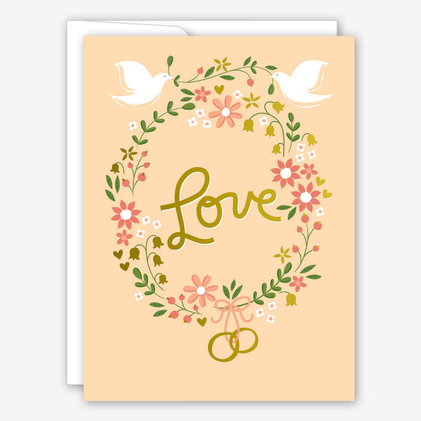 Great Arrow Wedding Card: Love Wedding Wreath