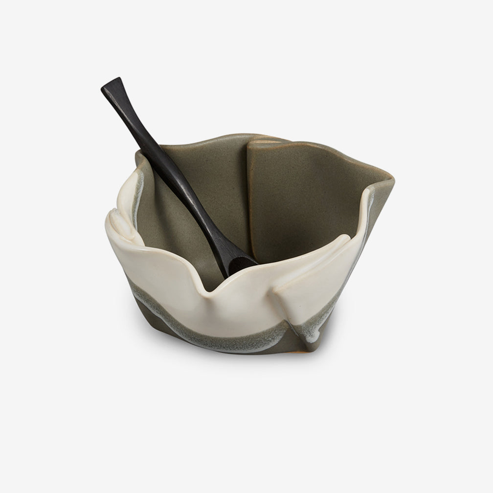 Hilborn Pottery Design: Multi Purpose Dish: Grey & White