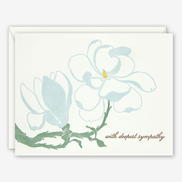 Ilee Papergoods: Sympathy Card: Magnolia, With Deepest Sympathy