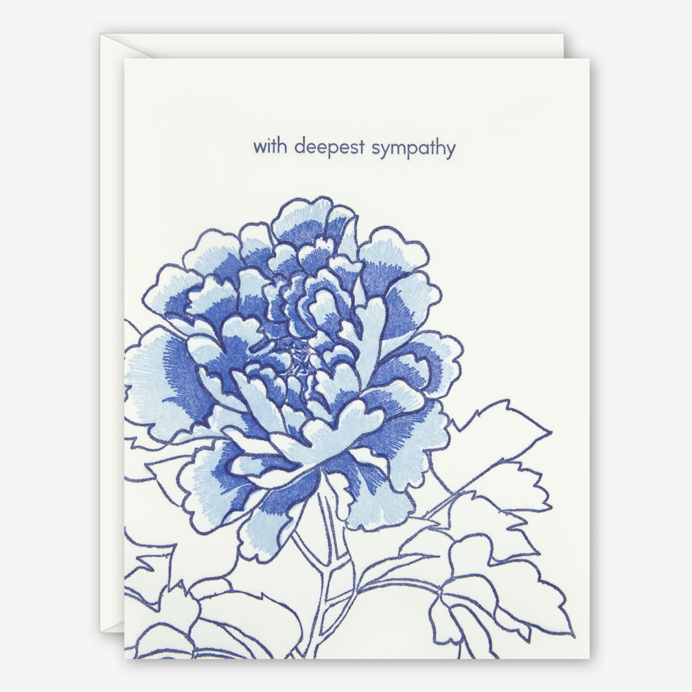 Ilee Papergoods: Sympathy Card: Peony, With Deepest Sympathy