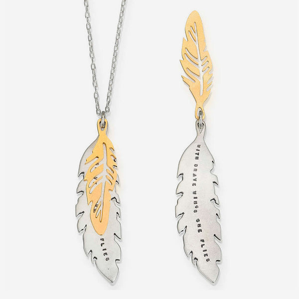Kathy Bransfield Jewelry: Quote Necklace: With Brave Wings