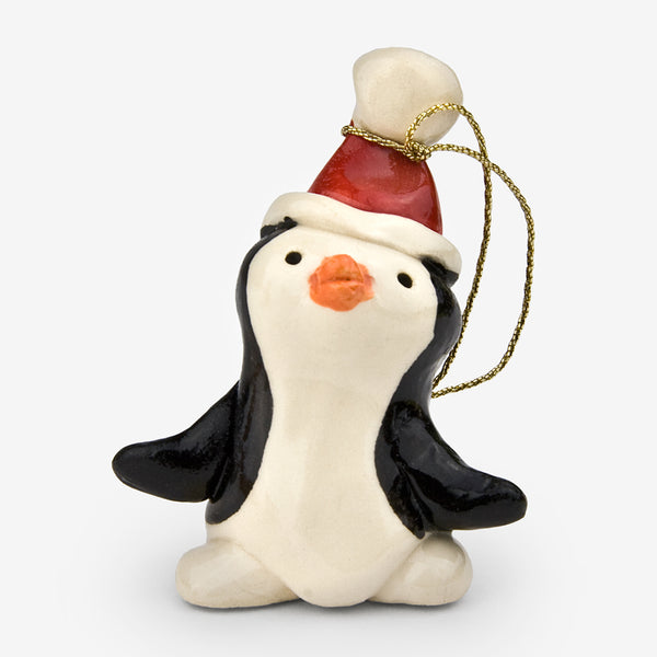 Little Guys: Ceramic Ornament: Santa Penguin