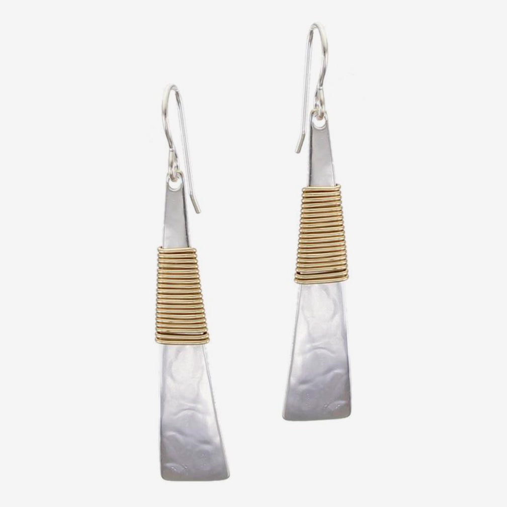 Marjorie Baer Wire Earrings: Long Wire Wrapped Triangle