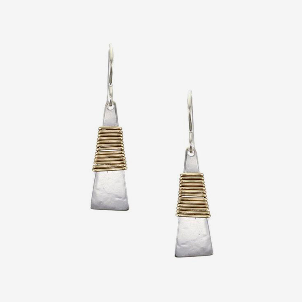 Marjorie Baer Wire Earrings: Small Wire Wrapped Narrow Triangle