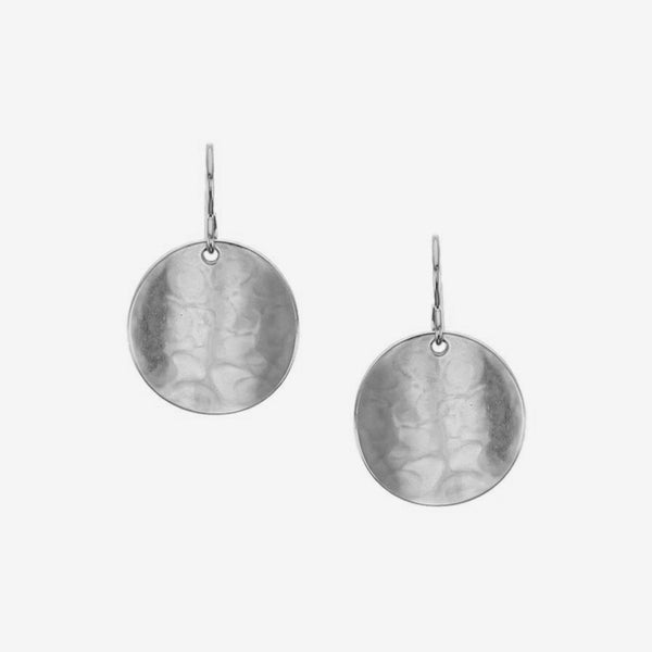 Marjorie Baer Wire Earrings: Curved Disc: Silver