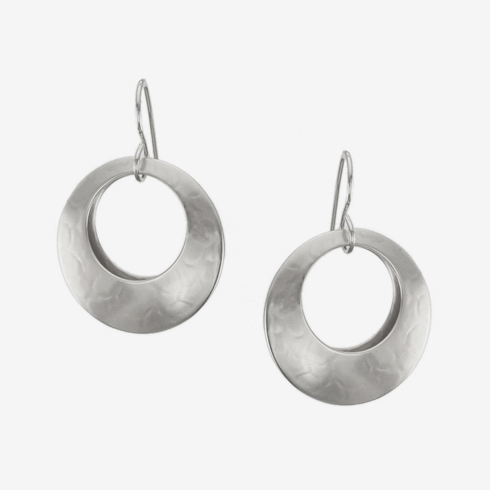 Marjorie Baer Wire Earrings: Large Back To Back Cutout Discs, Silver