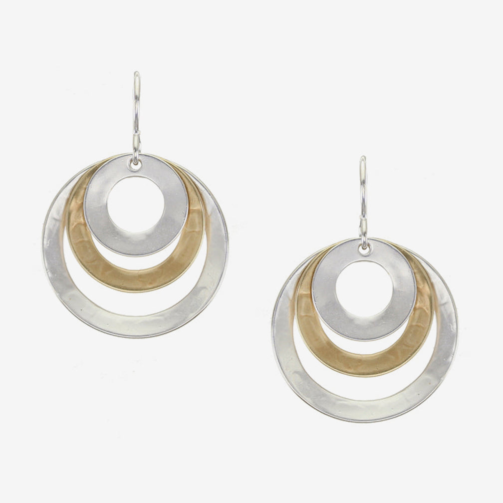 Marjorie Baer Wire Earrings: Medium Layered and Tiered Wide Rings