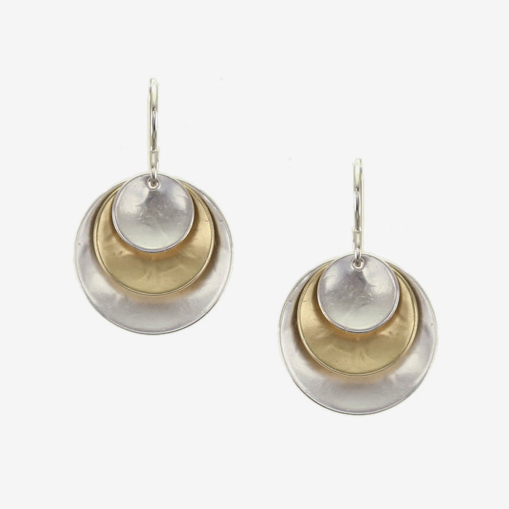Marjorie Baer Wire Earrings: Tiered and Layered Dished Discs
