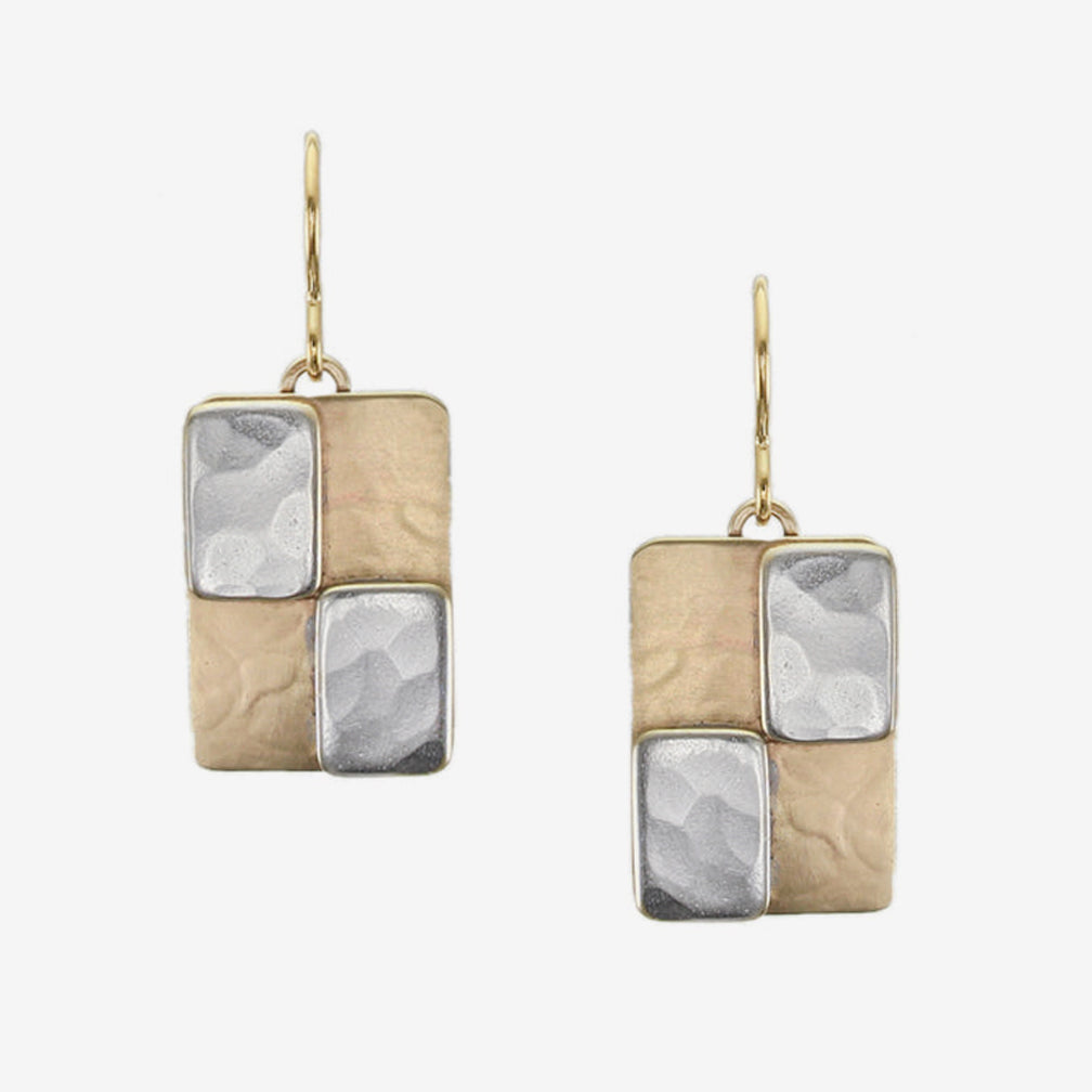 Marjorie Baer Wire Earrings: Checkerboard
