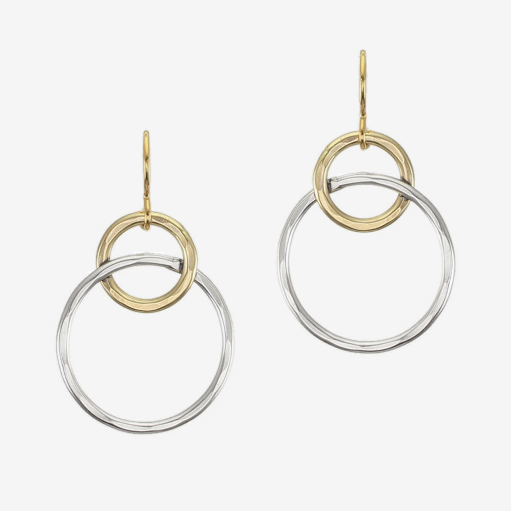 Marjorie Baer Wire Earrings: Medium Intertwined Hammered Rings