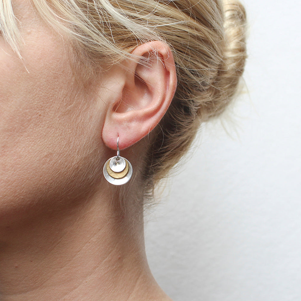Marjorie Baer Wire Earrings: Three Layered Cymbals