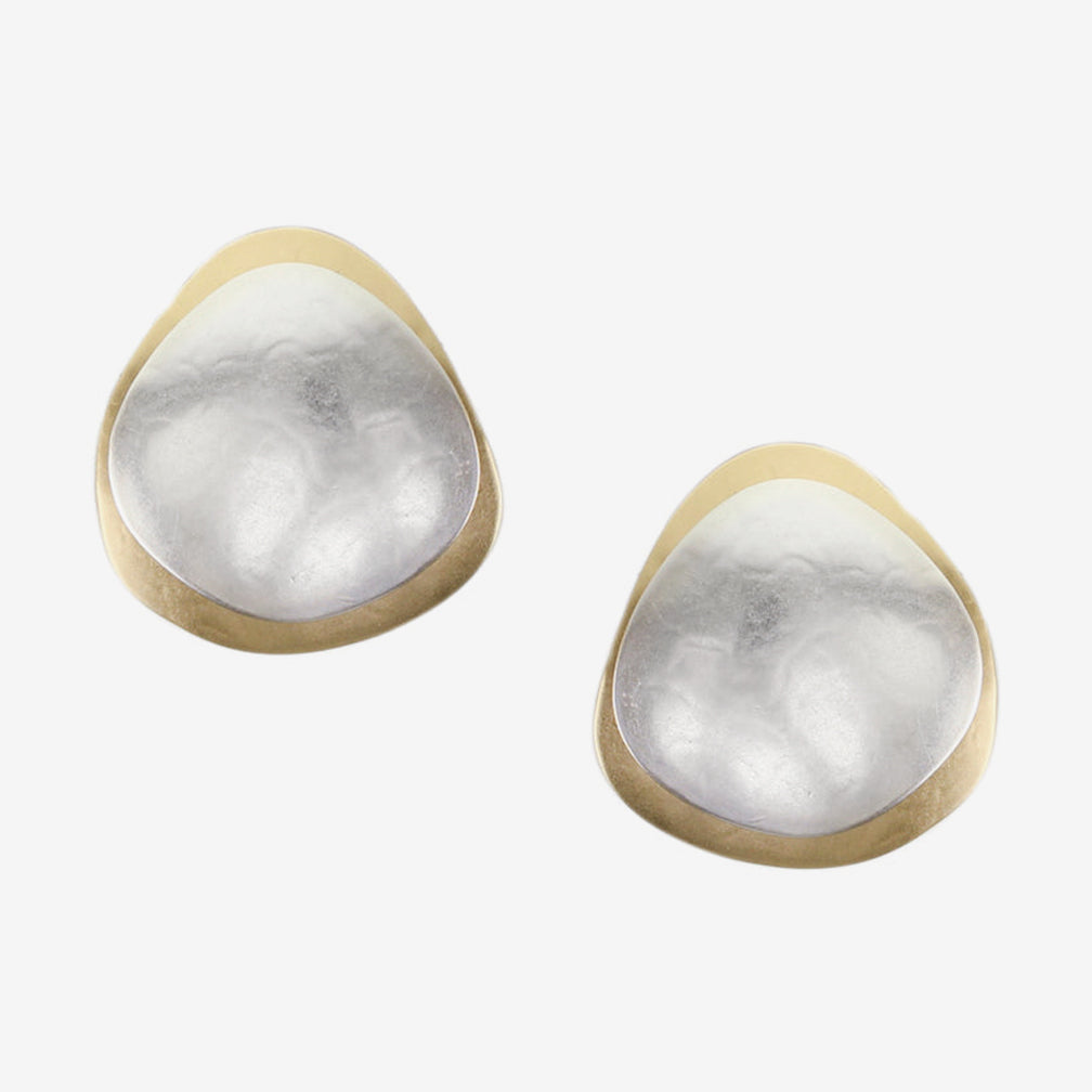 Marjorie Baer Clip Earrings: Large Layered Organic Discs