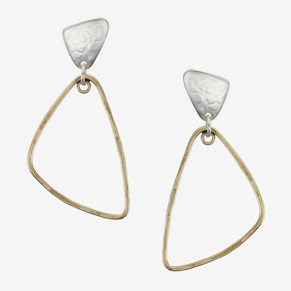 Marjorie Baer Post Earrings: Triangle with Triangle Rings