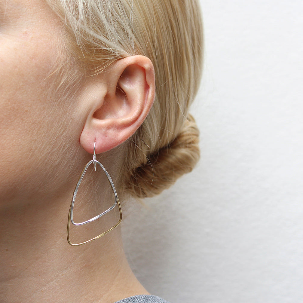 Marjorie Baer Wire Earrings: Layered Triangular Rings