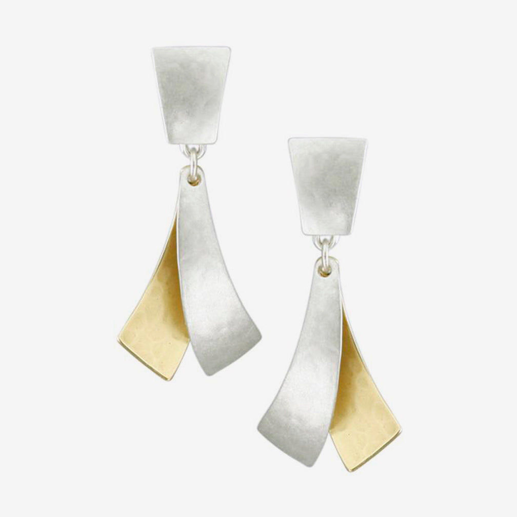 Marjorie Baer Post Earrings: Layered Ribbon