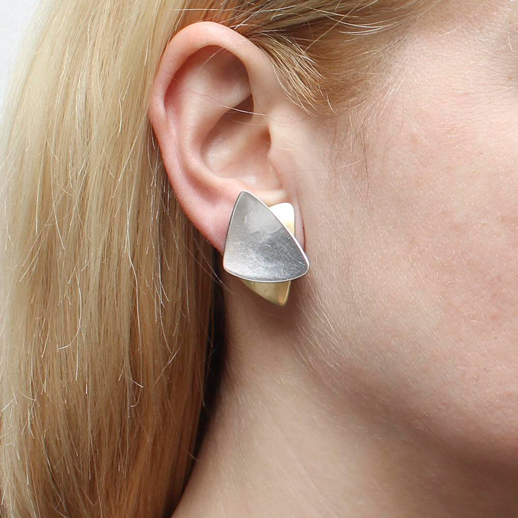 Marjorie Baer Clip Earrings: Stacked Triangles