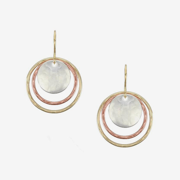 Marjorie Baer Wire Earrings: Hammered Rings and Disc Wire