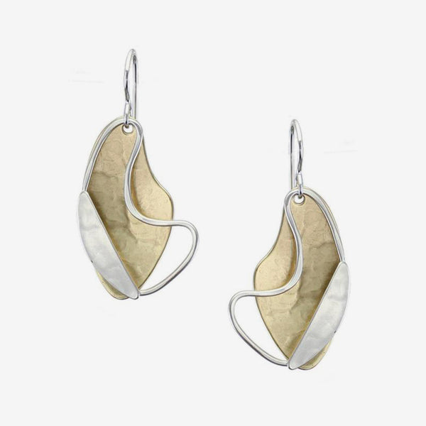 Marjorie Baer Wire Earrings: Layered Swoosh Ring with Slice