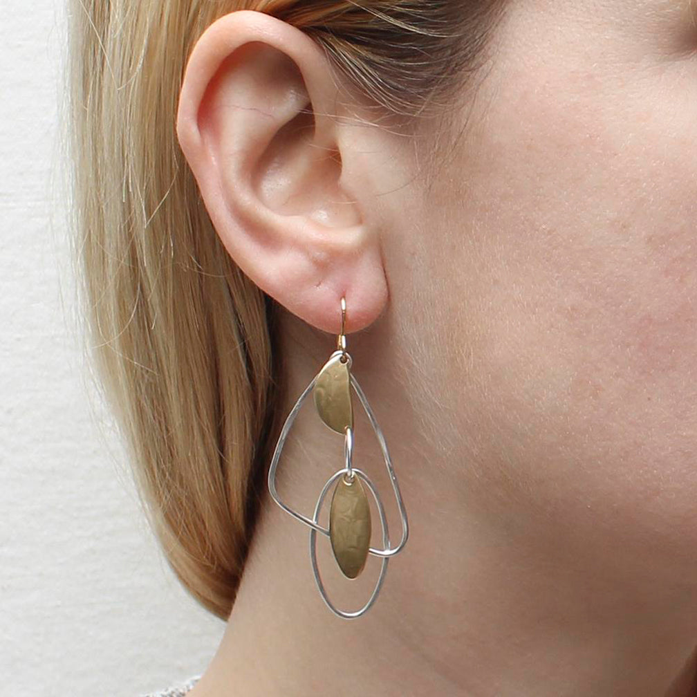 Marjorie Baer Wire Earrings: Oval and Semi-Circle with Oval and Triangle Rings