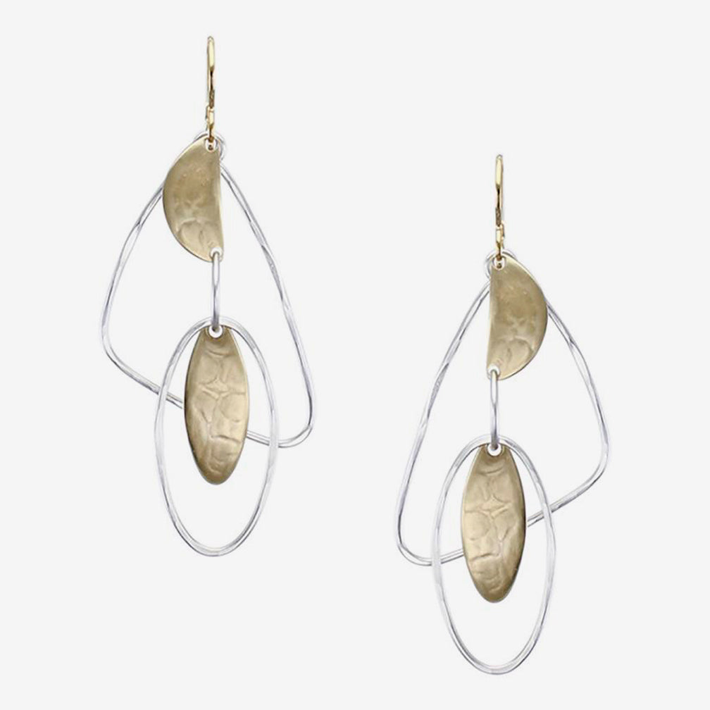 Marjorie Baer Wire Earrings: Oval and Semi-Circle with Oval and Triangle Rings