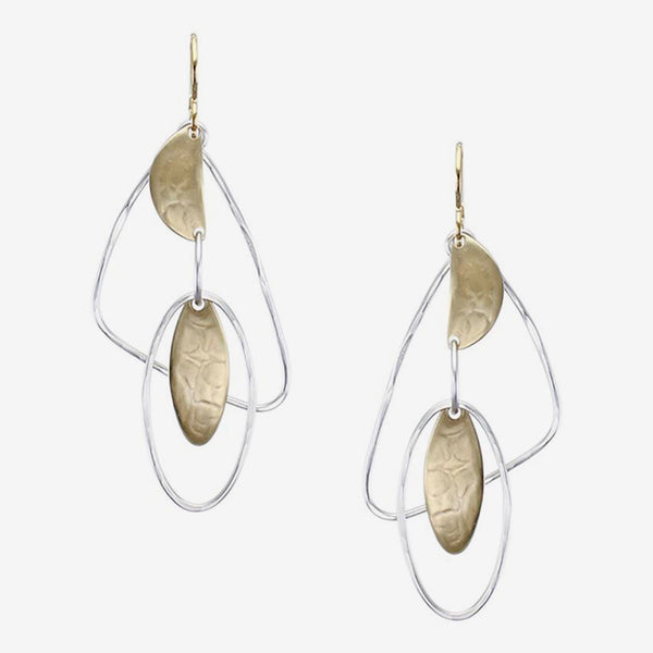 Marjorie Baer Wire Earrings: Oval and Semi-Circle with Oval and Triangle Rings