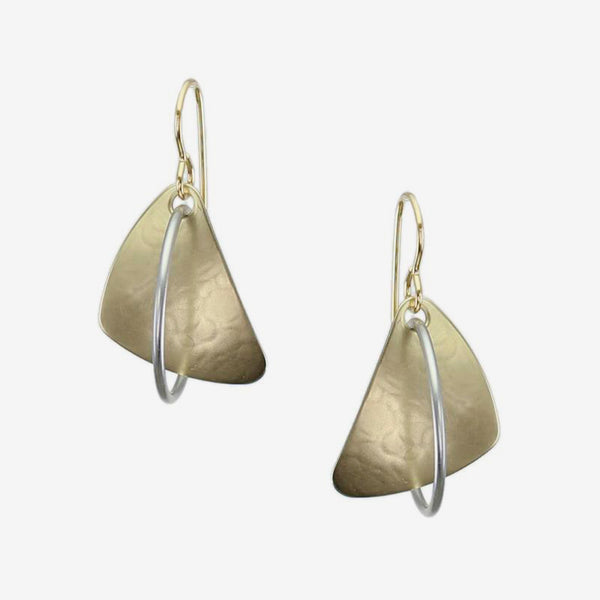 Marjorie Baer Wire Earrings: Rounded Triangle with Interlocking Ring