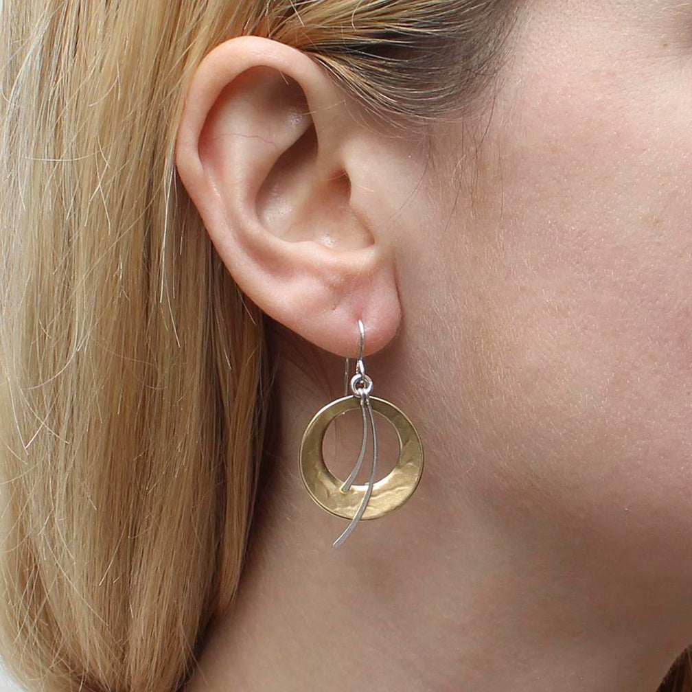 Marjorie Baer Wire Earrings: Cutout Discs with Swoops