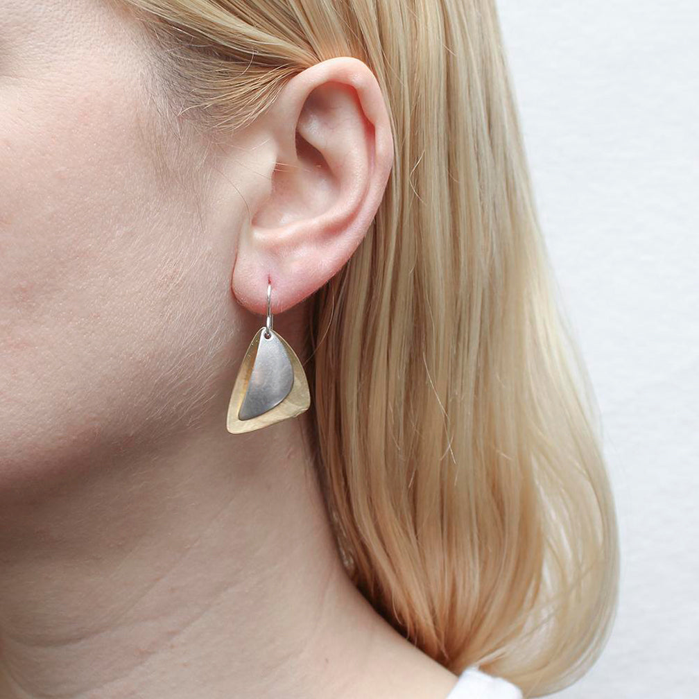 Marjorie Baer Wire Earrings: Layered Rounded Triangles