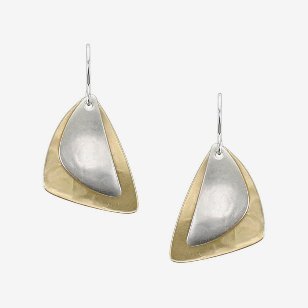 Marjorie Baer Wire Earrings: Layered Rounded Triangles