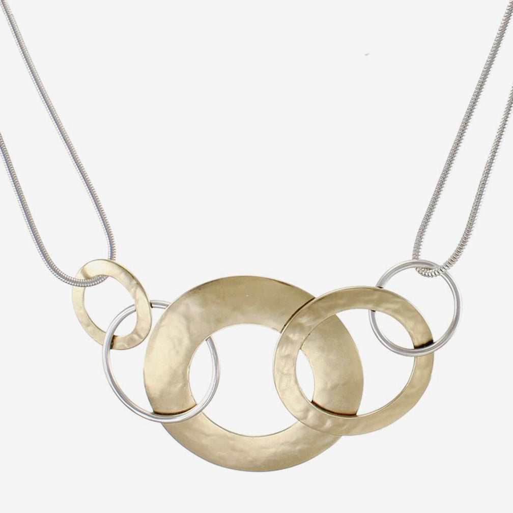 Marjorie Baer Necklace: Large Interlocking Wide and Thin Rings