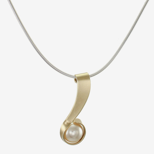 Marjorie Baer Necklace: Curl Holding a Cream Pearl