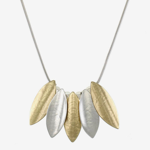 Marjorie Baer Necklace: Overlapping Concave and Convex Leaves