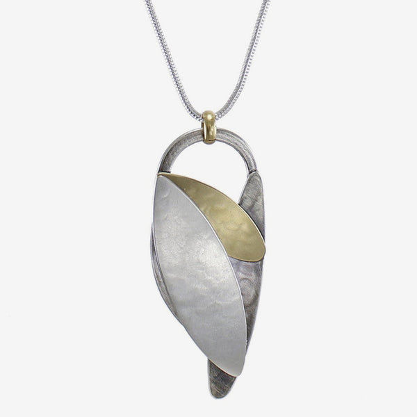 Marjorie Baer Necklace: Long Overlapping Leaves