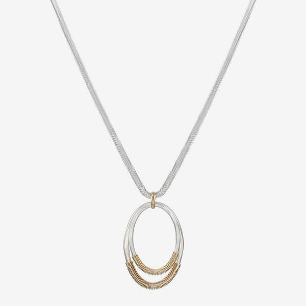 Marjorie Baer Necklace: Wire Wrapped Oval Rings Long