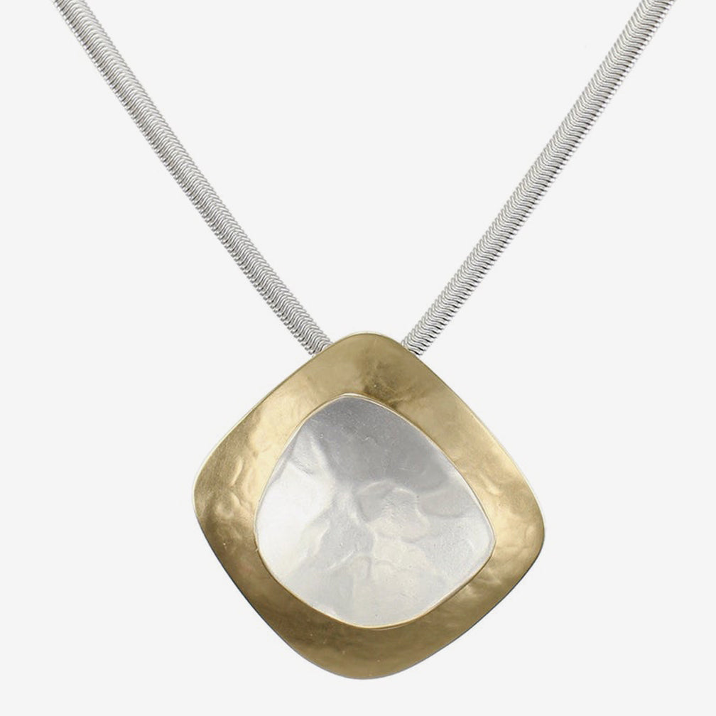 Marjorie Baer Necklace: Domed Diamond with Dished Organic Shape