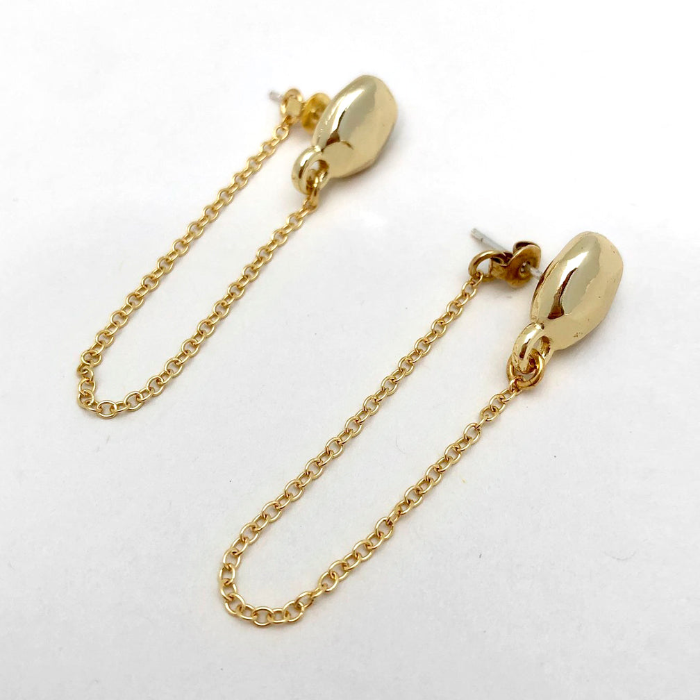 Mary Garrett Jewelry: Earrings: Round Gold Post-Rolo