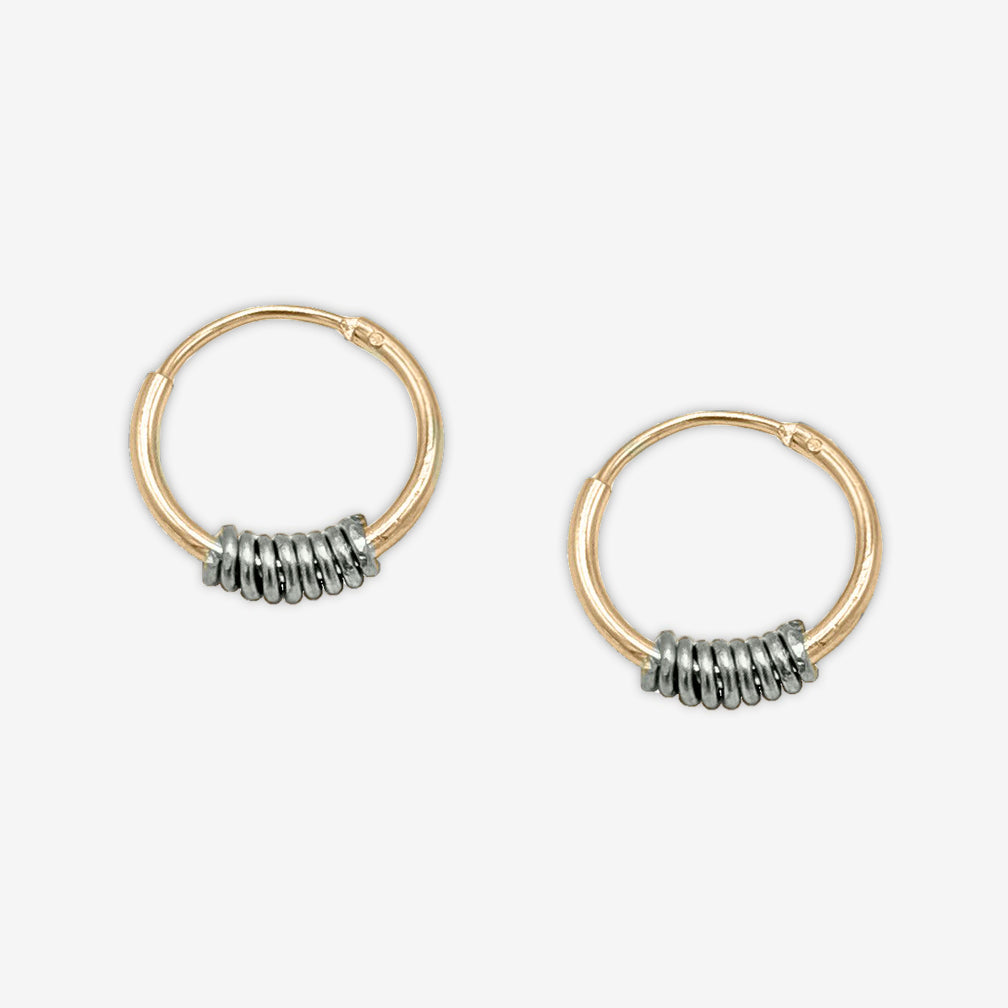 Mary Garrett Jewelry: Earrings: Brass with Silver Rings