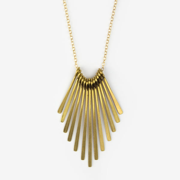 Mary Garrett Jewelry: Necklace: Brass Tassel on Gold Chain