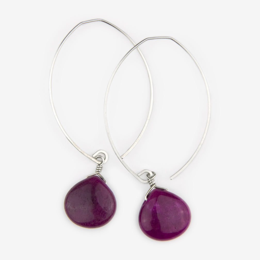 Noon Designs: Earrings: Core Collection, Boysenberry Jade