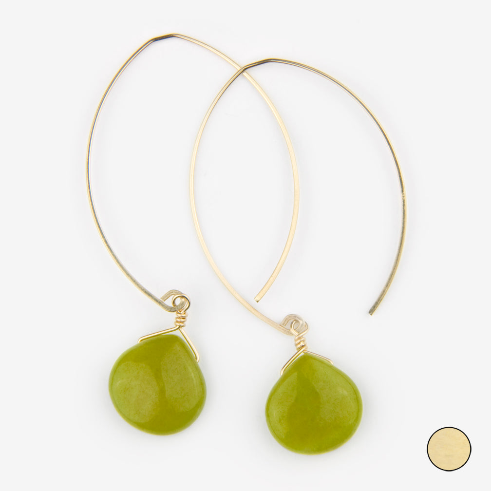 Noon Designs: Earrings: Core Collection, Chartreuse Jade