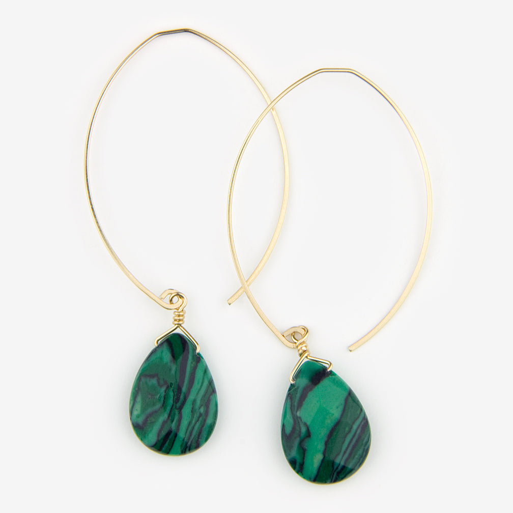 Noon Designs: Earrings: Core Collection, Malachite