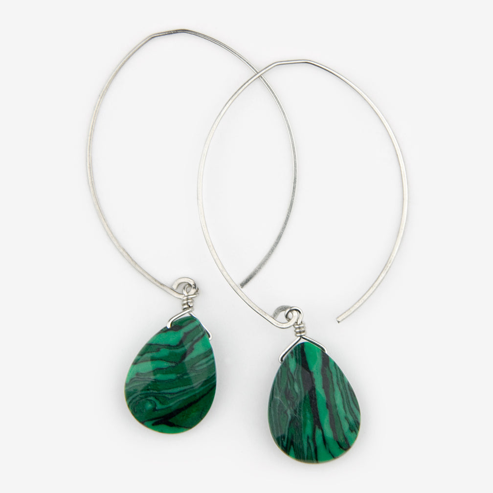 Noon Designs: Earrings: Core Collection, Malachite