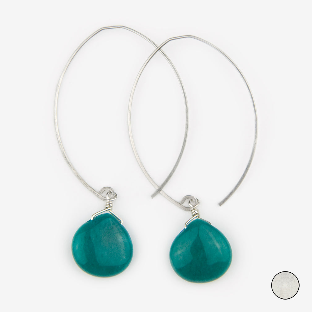 Noon Designs: Earrings: Core Collection, Teal Jade