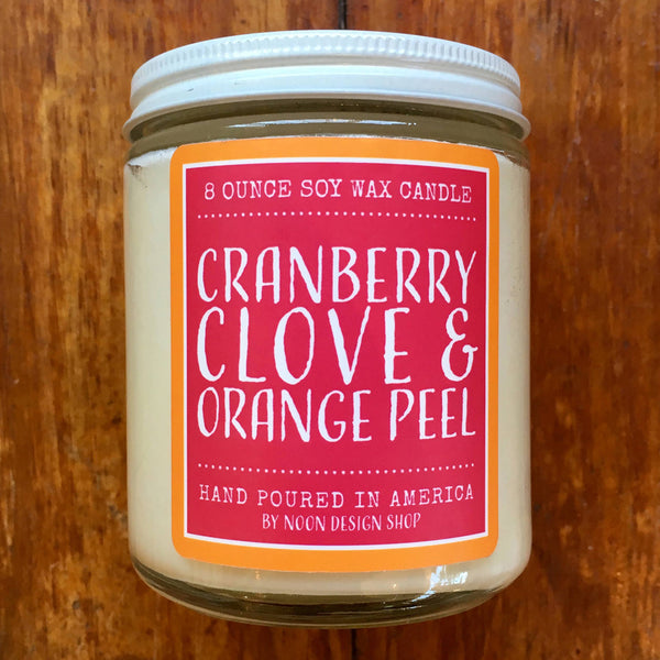 Noon Designs: Soy Candle: Cranberry Clove & Orange Peel