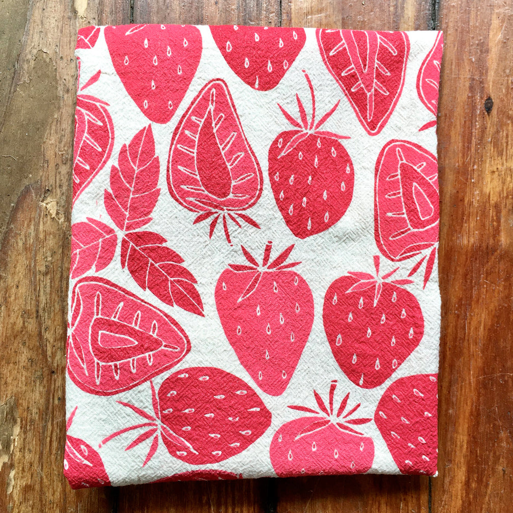 Noon Designs: Tea Towel: Strawberries