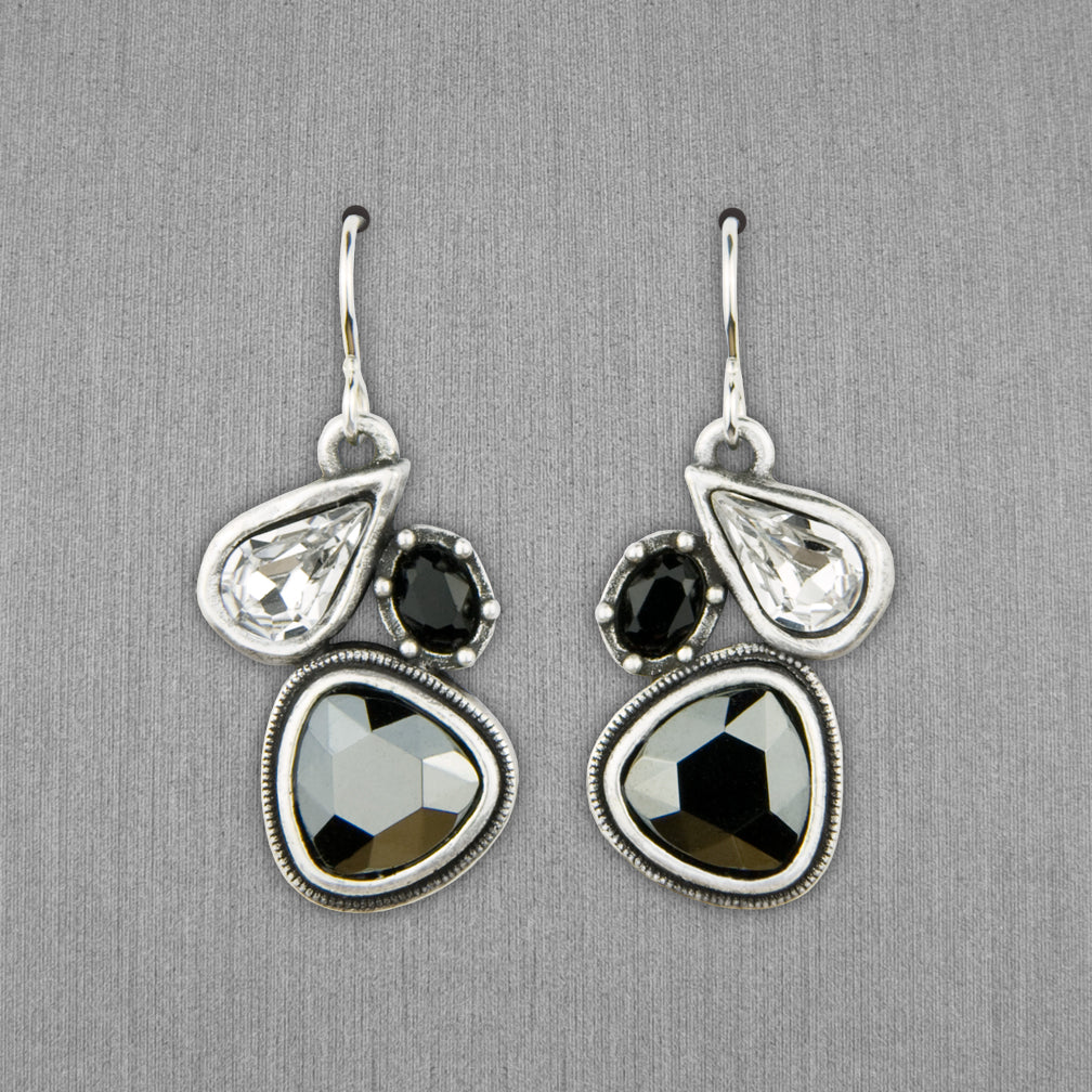 Patricia Locke Jewelry: Gossip Earrings in Black & White