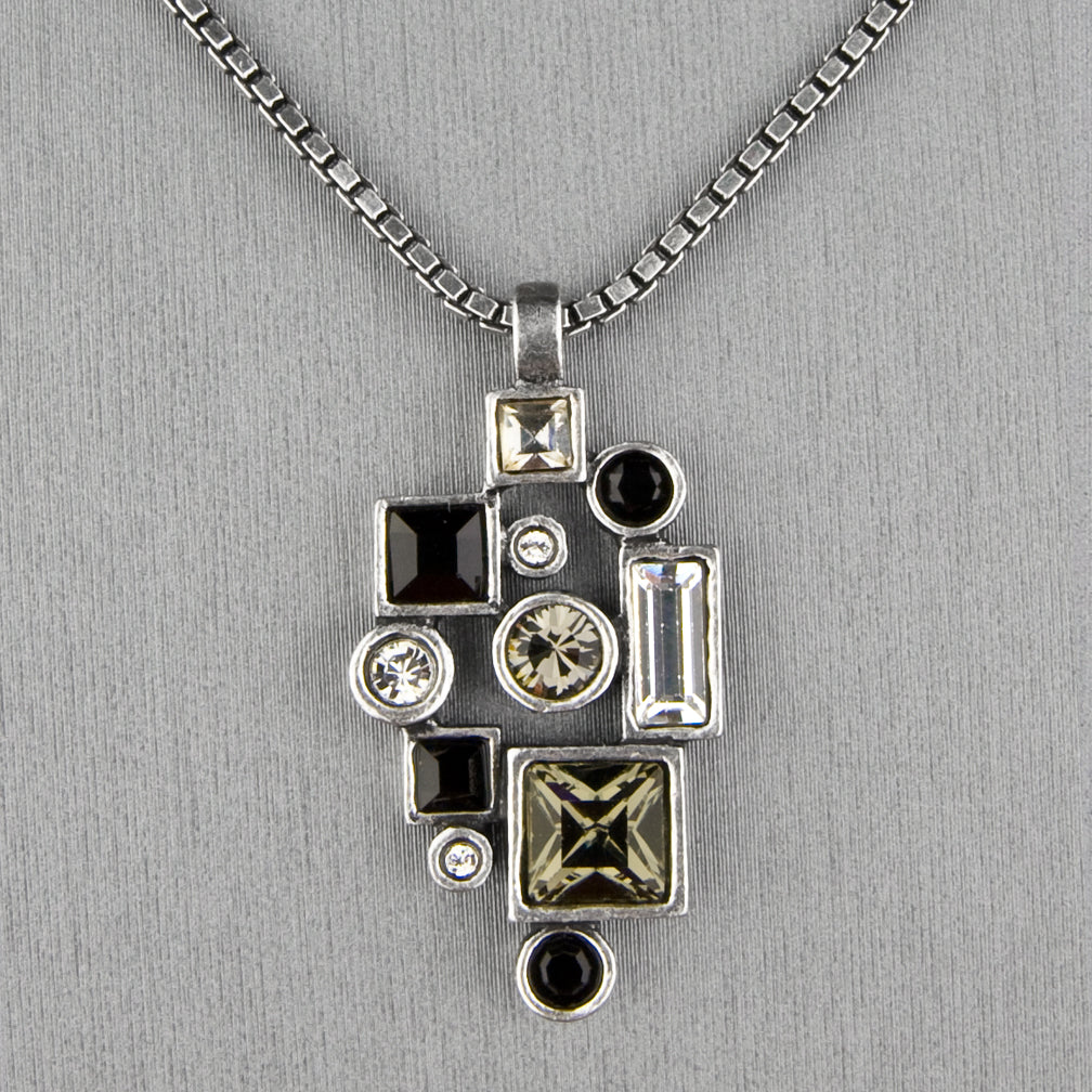 Patricia Locke Jewelry: Montage Necklace in Black & White