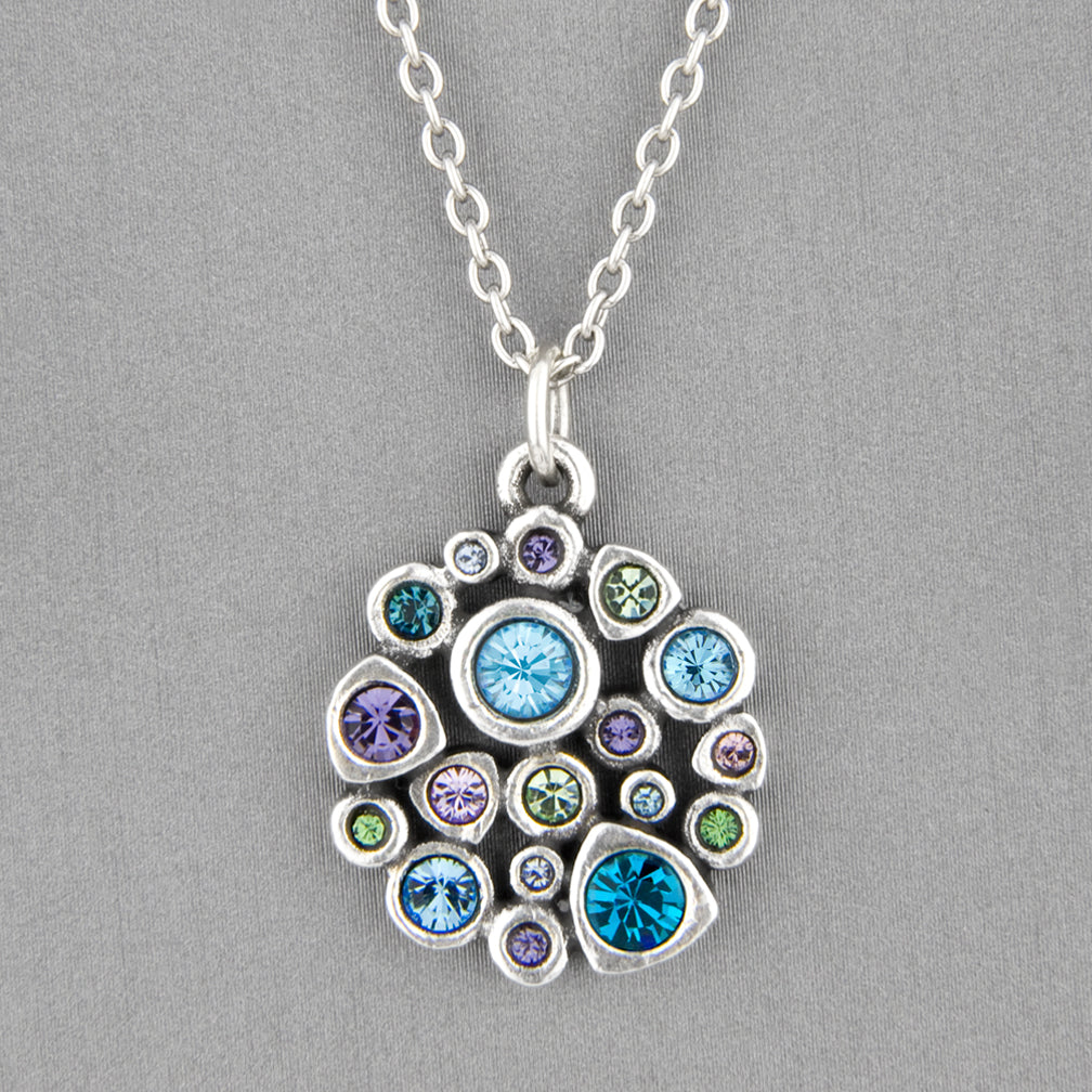 Handmade water lily Pendant in silver 950 with enamel KON-A60MAX
