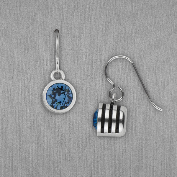 Patricia Locke Jewelry: Slotted Earrings in Denim Blue