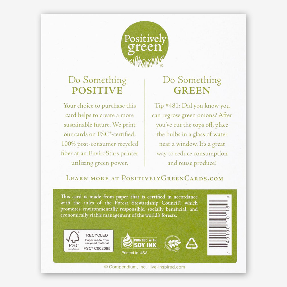 Positively Green Get Well Card: “With the new day comes new strength and new thoughts.” —Eleanor Roosevelt